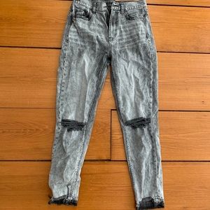 grey american eagle outfitters mom jeans